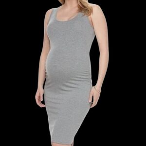 Windsor Grey Bodycon Maternity Tank Dress